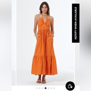 Orange Sleeveless Maxi Dress